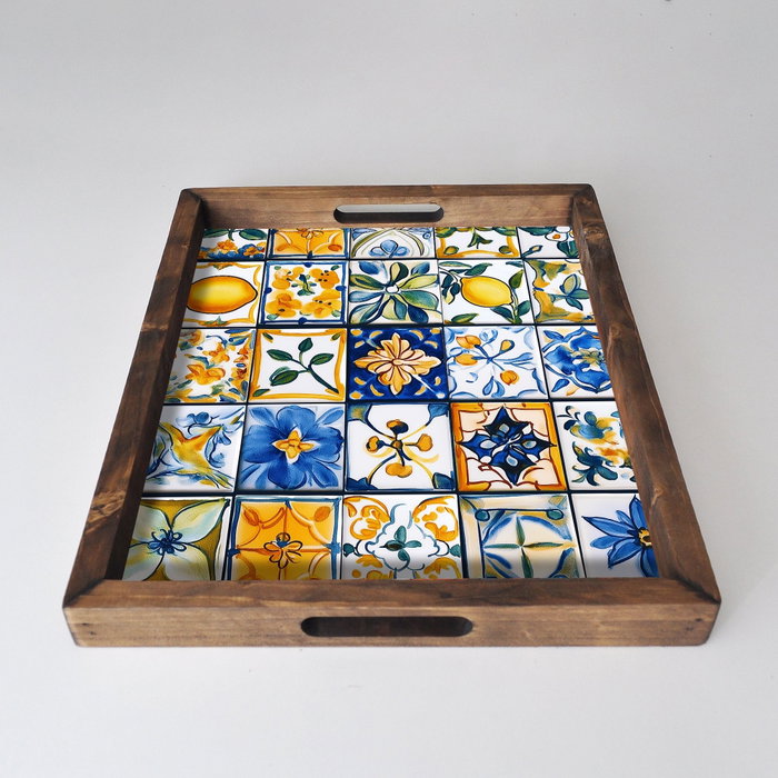 Aberto Design Bandeja REF016 de Madera Maciza 48x38x4 cm